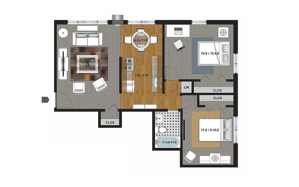 Floor plan Two Bedroom