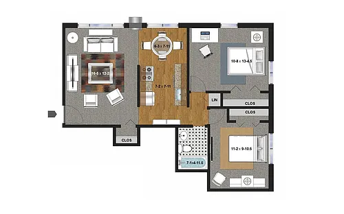 Floor plan Two Bedroom
