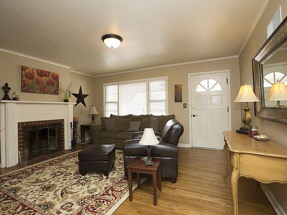 Family room has hardwood and fireplace