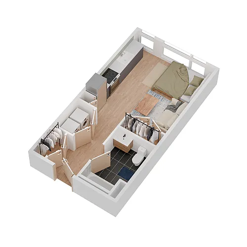 Floor plan Furnished Studio