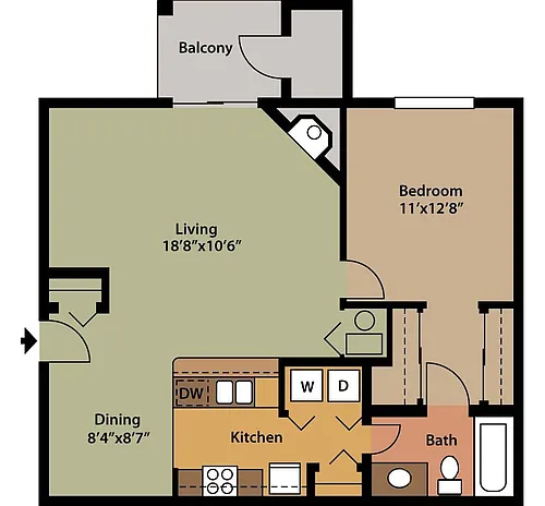 Floor plan 1 Bedroom
