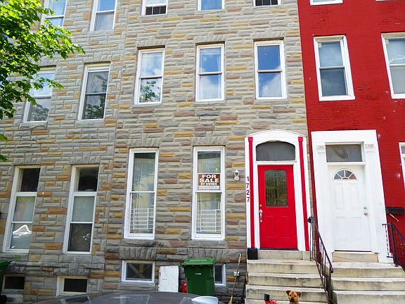 front of house; Red Door