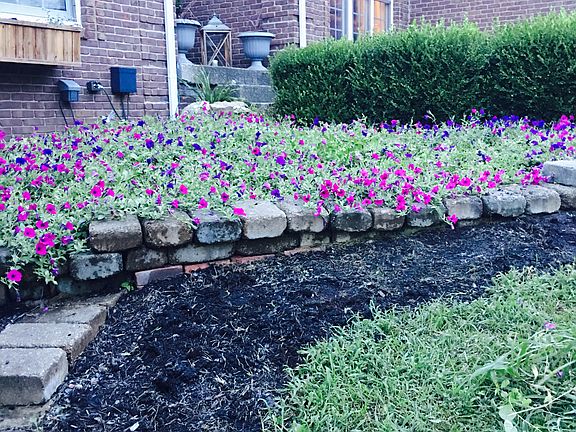 large front flower beds