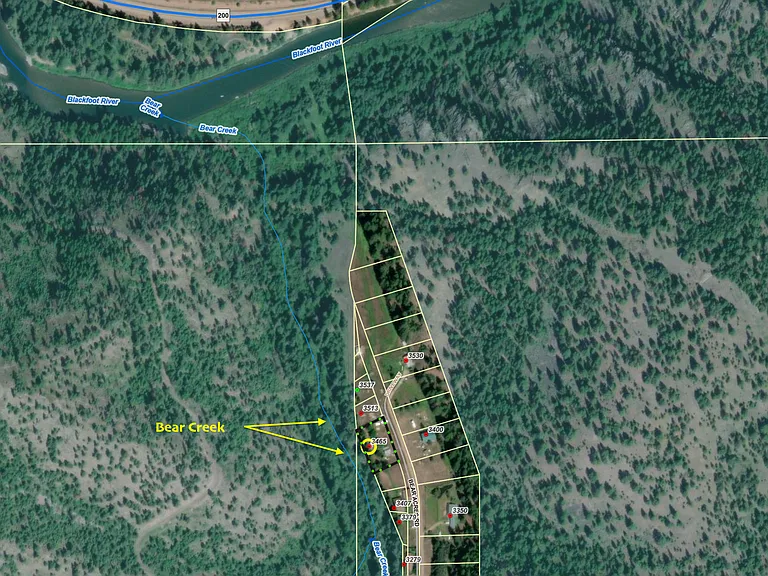 Map: Property, State Land, Bear Creek.