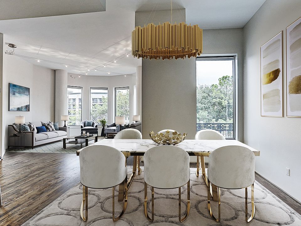 Virtually staged dining area