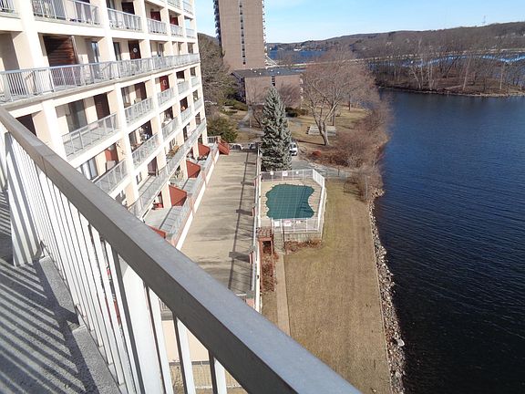 View of the Pool and Lake Quinsigamond from the Balcony of the Condominium Unit