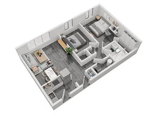Floor plan 2 Bedroom 1 Bathroom