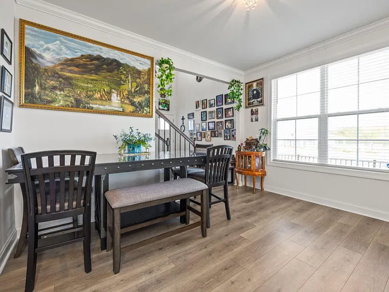 Open dining area next to kitchen