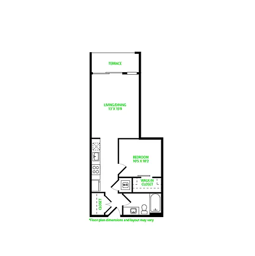 Floor plan Open 1x1 0.2
