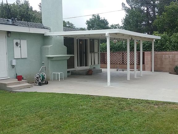 Covered Patio large concrete patio.