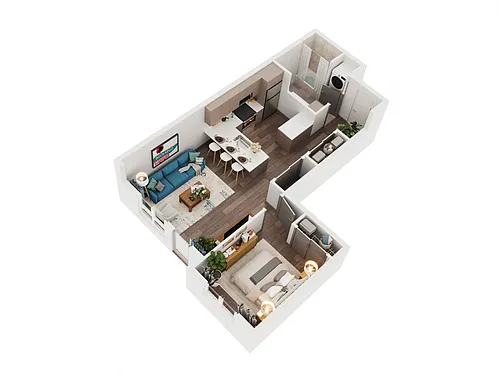 Floor plan One Bedroom 3