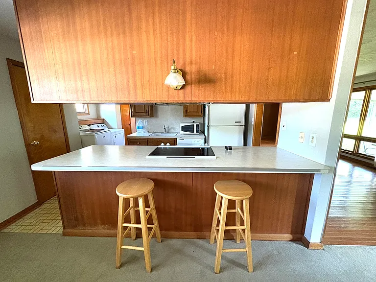 Breakfast bar with included stools.