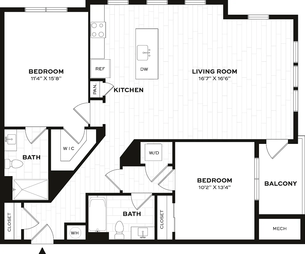 Floor plan 2 Bed/2 Bath-F1-X