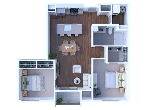 Floor plan 2 Bedroom/1 Bathroom - Phase 2