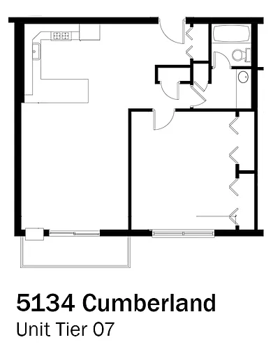Floor plan 1bd/1b 7