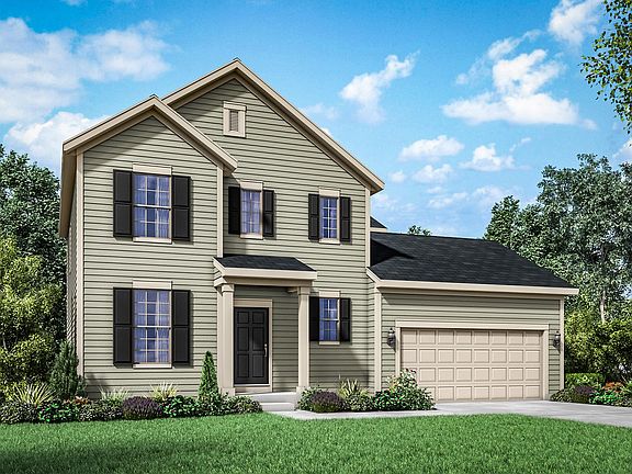 Fordham II Colonial exterior elevation rendering by William Ryan Homes