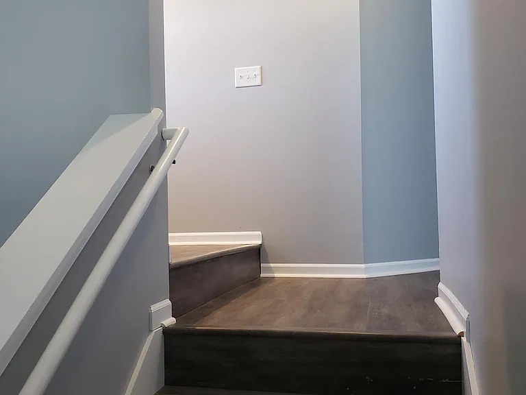 View of 2nd floor study nook at top of staircase