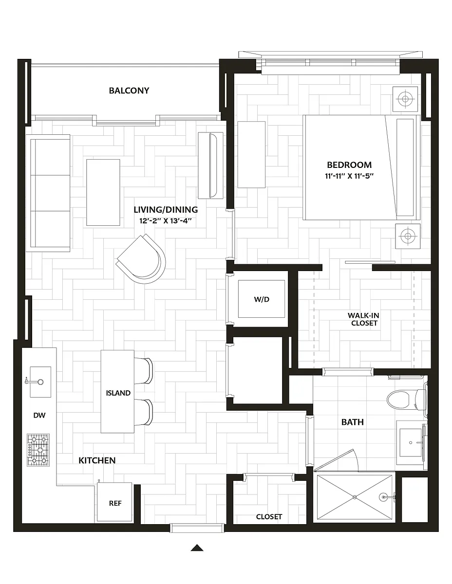 Floor plan 1 Bed/1 Bath-A11