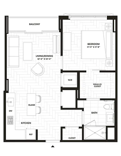 Floor plan 1 Bed/1 Bath-A11
