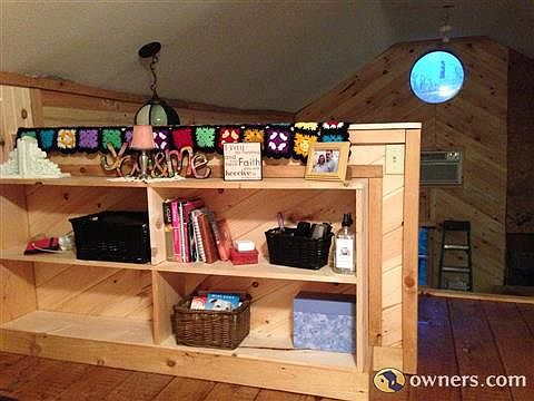 Book shelf partition wall in loft