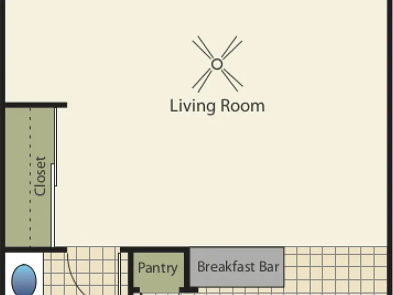 2D Rendering of a Large Studio Floor Plan 2D Rendering of a Large Studio Floor Plan