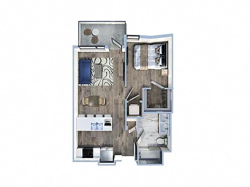 Floor plan 1Bed/1Bath-C1-C9