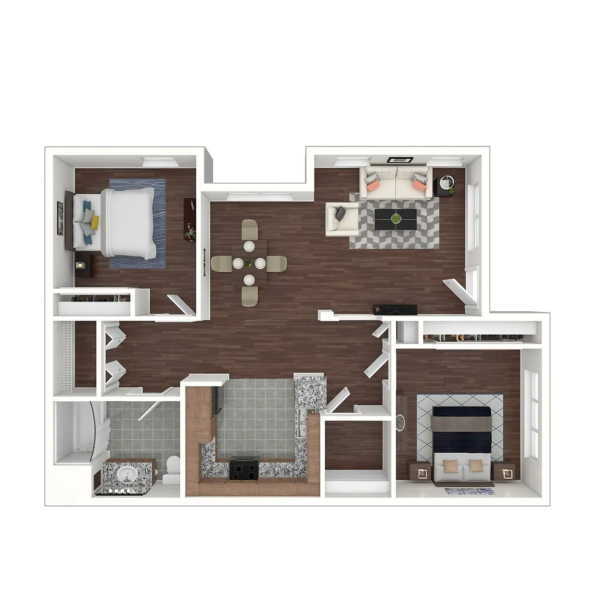 Floor plan The Bidwell - 2x1 Income Restricted