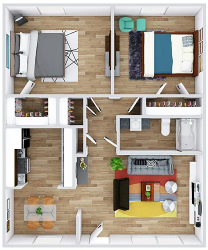 Floor plan 2 X 1