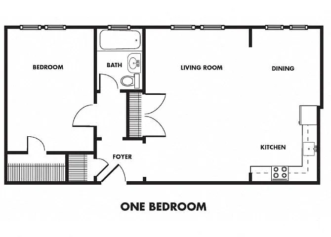 Floor plan 1 Bed | 1 Bath - AR