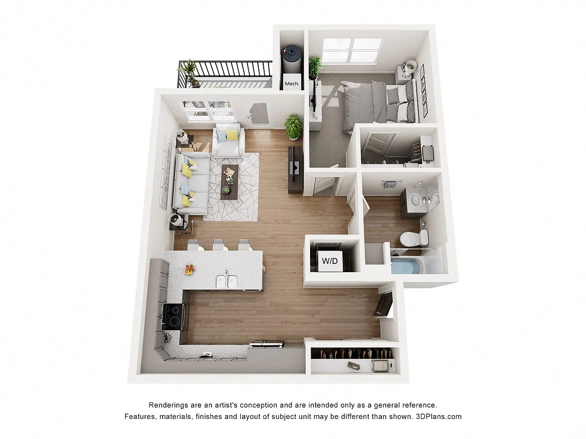 Floor plan One Bedroom B