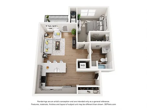 Floor plan One Bedroom B