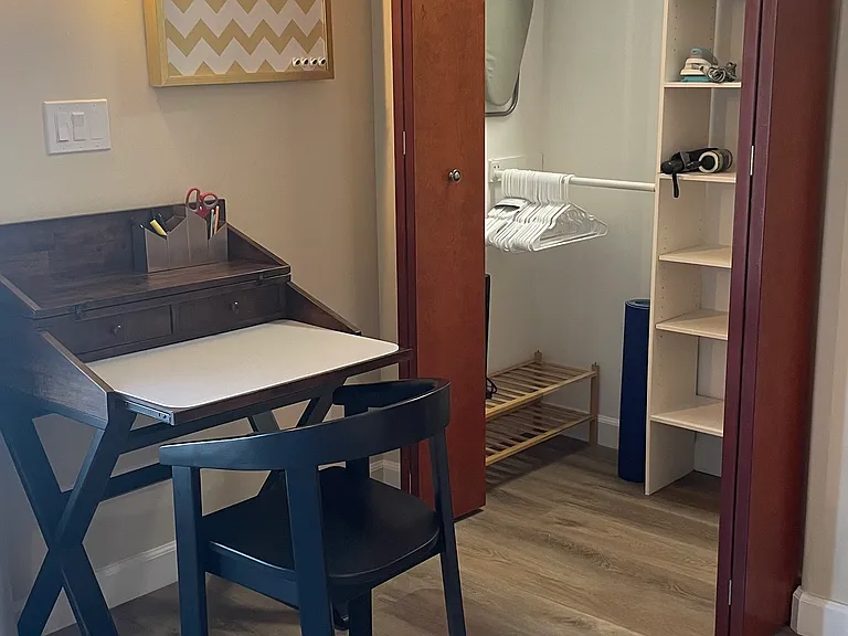 ~Master closet with necessities
~The World Market desk can be closed into a tabletop