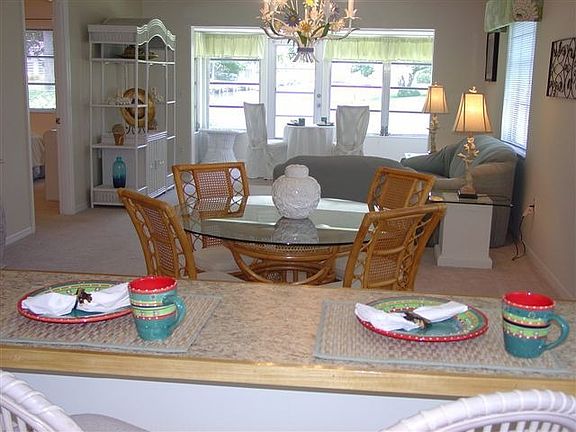 Looking over breakfast bar 