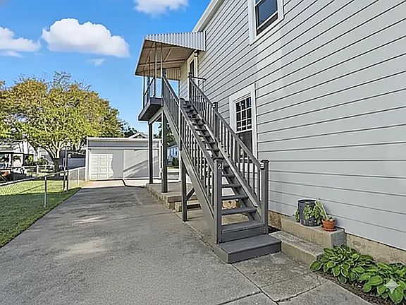 driveway and detached garage
