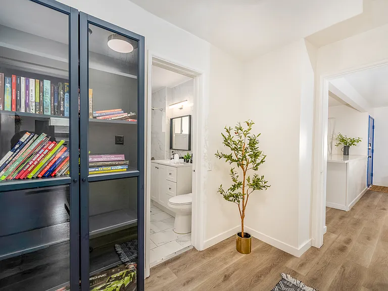 Enjoy the ease of a spacious vanity, perfect for your morning or evening routines.