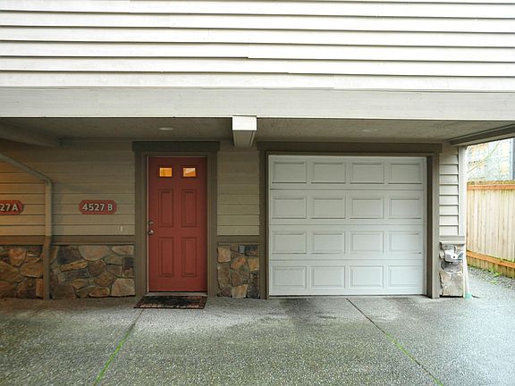 Front door and garage entry way