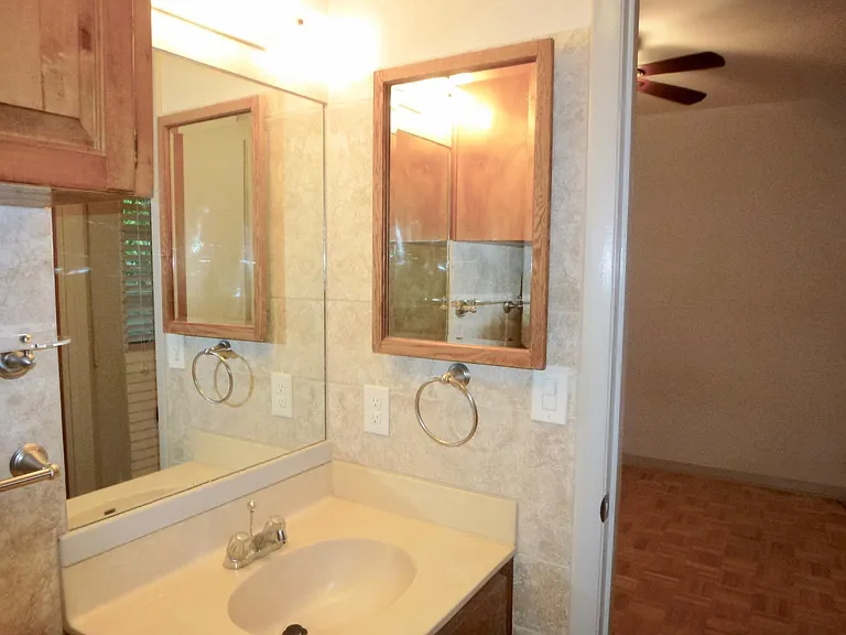 Bathroom cabinets.