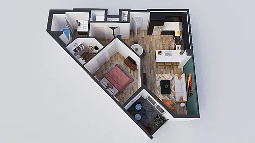 Floor plan 1 Bedroom A2