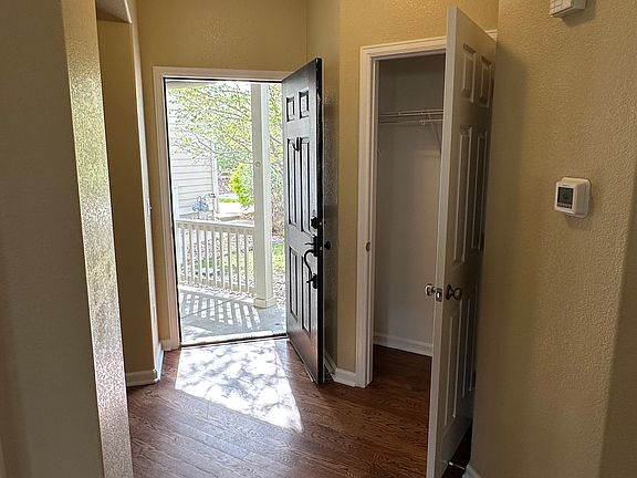 The front entry and hall closet.