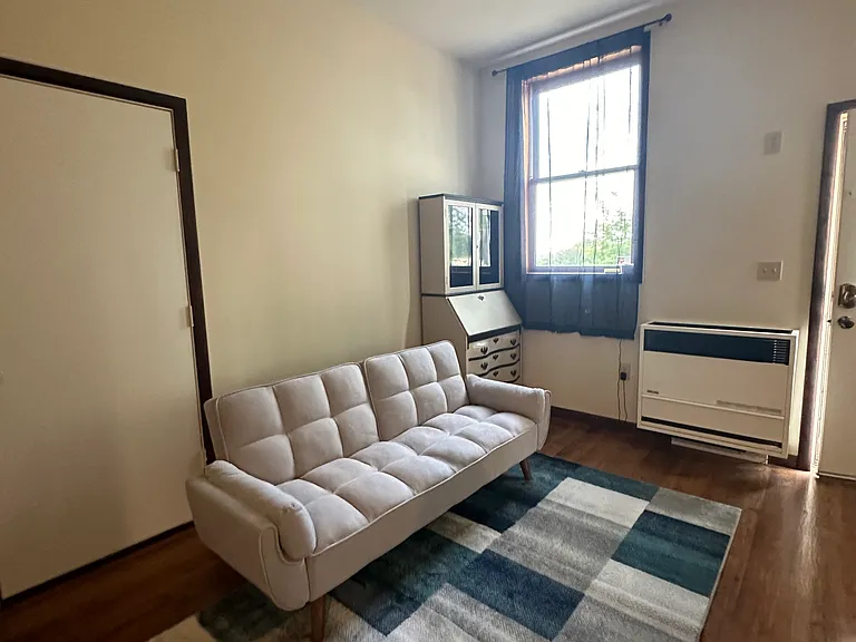Living Area. TV and console included. A different sofa is available now
Space for small table, desk, etc in the living area