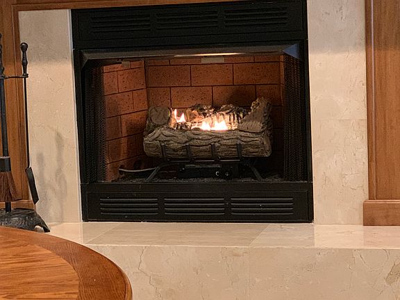 Gas fireplace in living room
