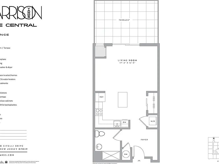A1B1 floor plan Harrison Yards