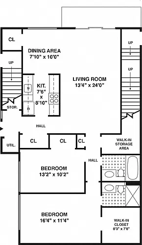 Floor plan Two Bed Two Bath