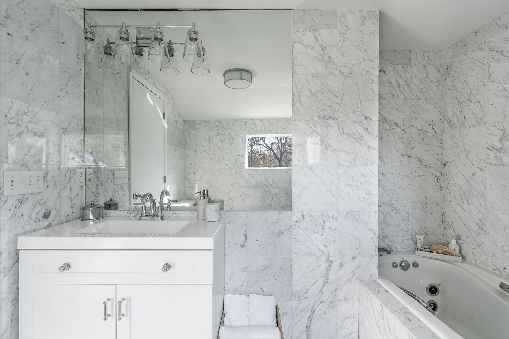  Upstairs Primary Ensuite Bath with Carrera Marble