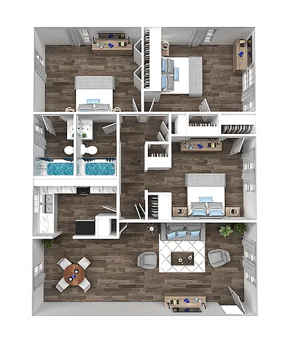 Floor plan 3 Bedroom 2 Bath