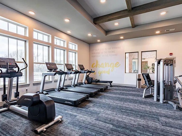 Fitness Center with Cardio and Strength Training Equipment