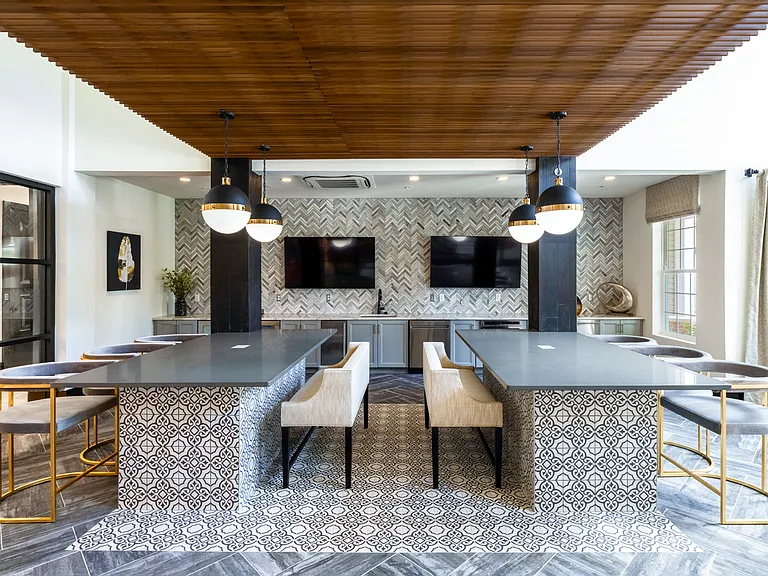 Pub room with billiards, bar and TVs