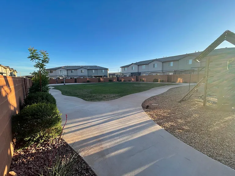 Townhouse backs onto this park, with its own private gate