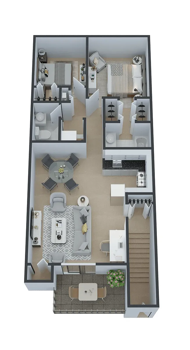 Floor plan 2 Bed 2 Bath