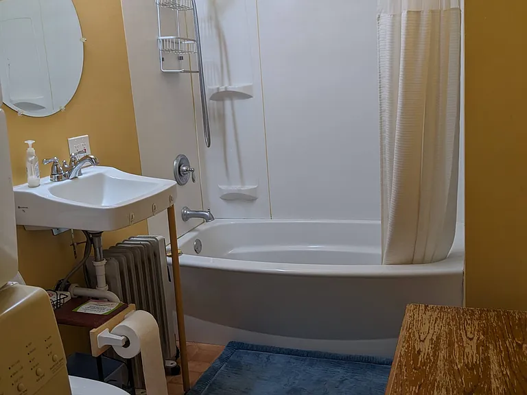 First floor full bathroom, linens provided and W/D included.